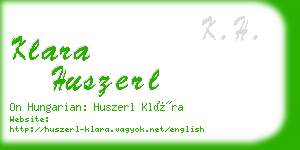 klara huszerl business card